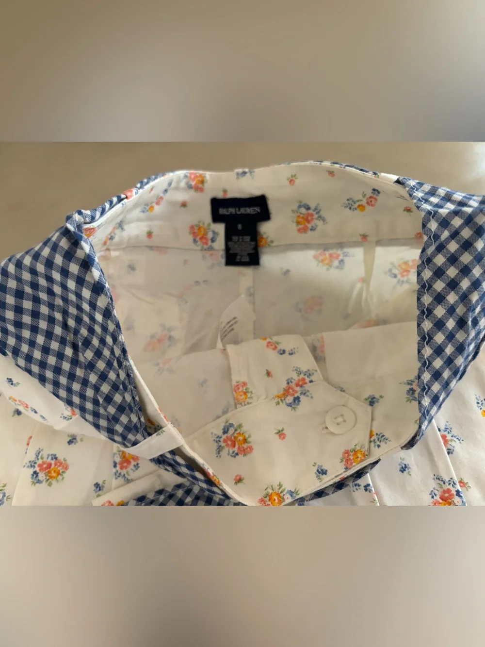 ✨New✨Ralph Lauren Floral Pleated Shortd with Blue Gingham Belt✨